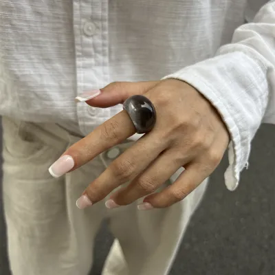 Women's Fashion Multicolor Geometric Resin Acrylic Ring