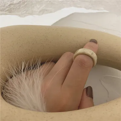 Women Fashion Geometric Resin Acrylic Amber Ring