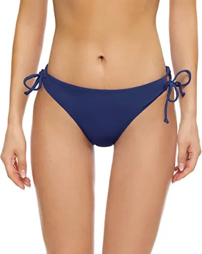 Women Fashion Sexy Solid Color Bright Lace-Up Swimming Trunks