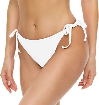 Women Fashion Sexy Solid Color Bright Lace-Up Swimming Trunks