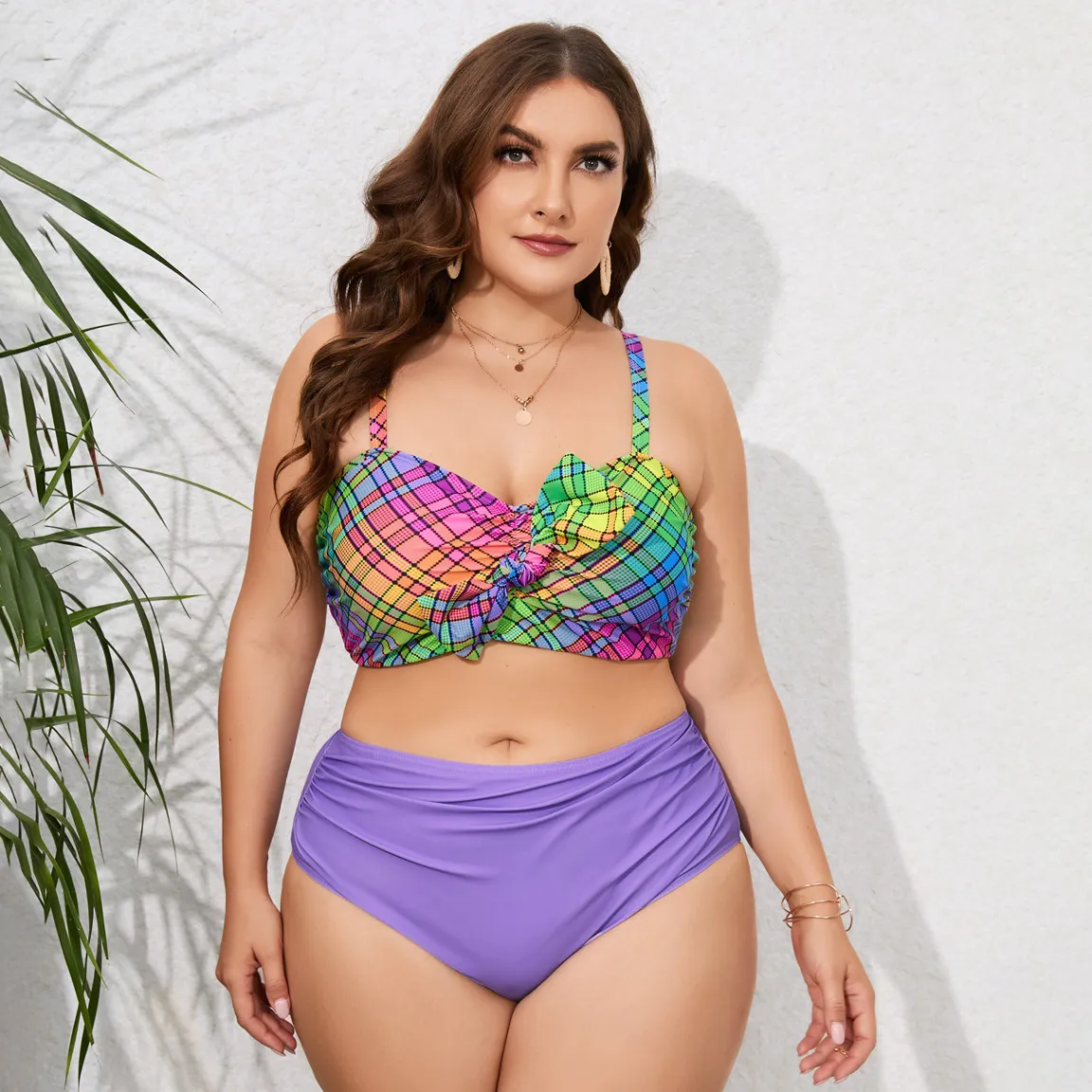 Women Fashion Sexy Plus Size Printed Tankini Swimsuit