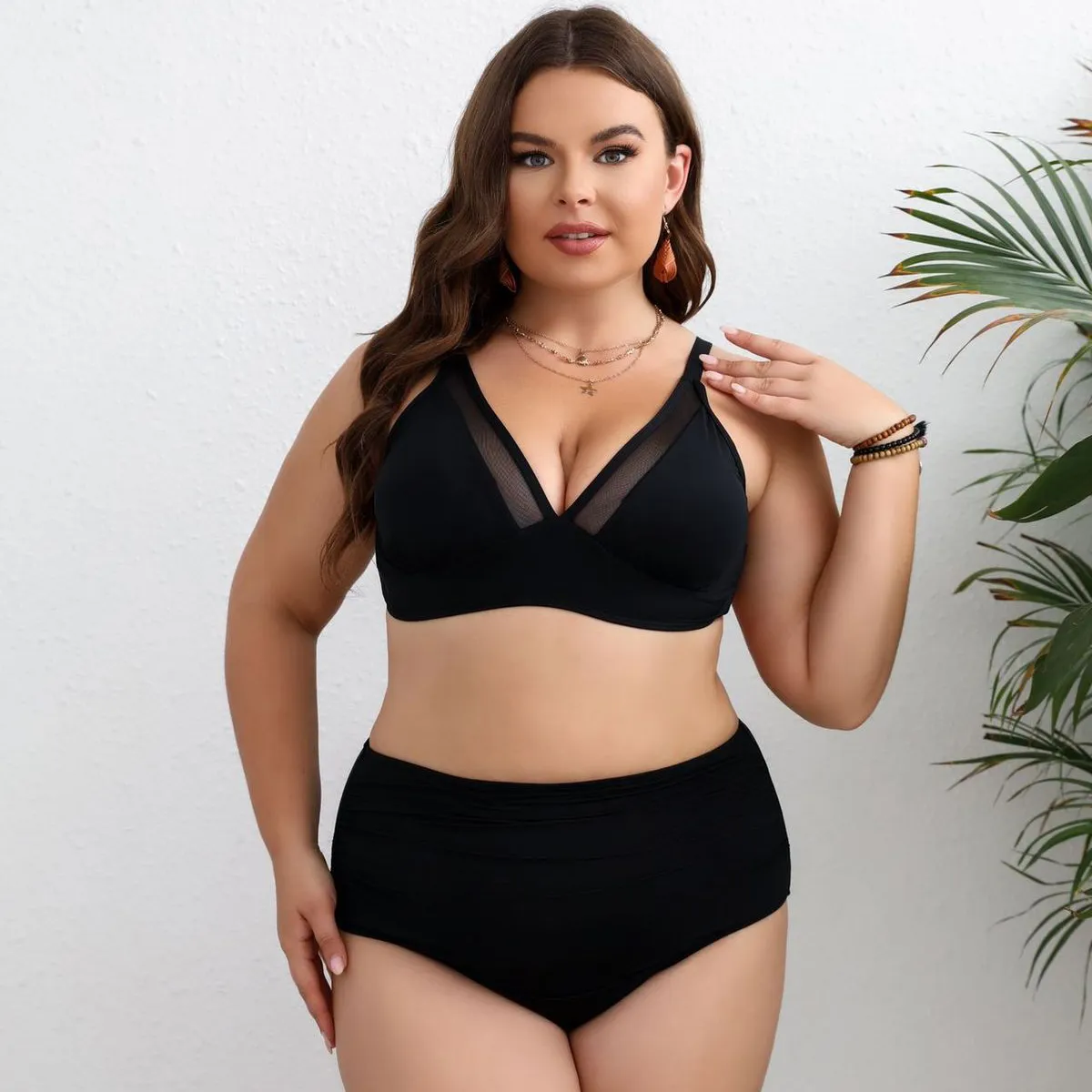 Women Fashion Sexy Solid Color Bikini Swimsuit
