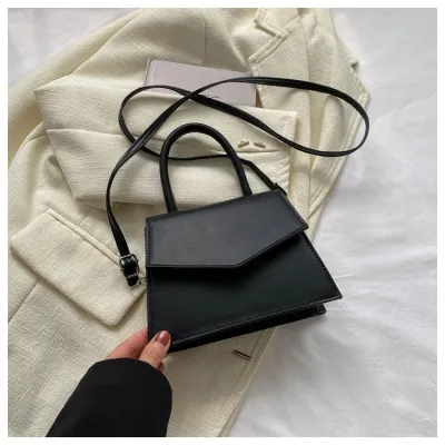 Women's Fashion Casual Solid Color Portable Small Square Handbag PU