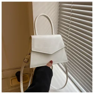 Women's Fashion Casual Solid Color Portable Small Square Handbag PU