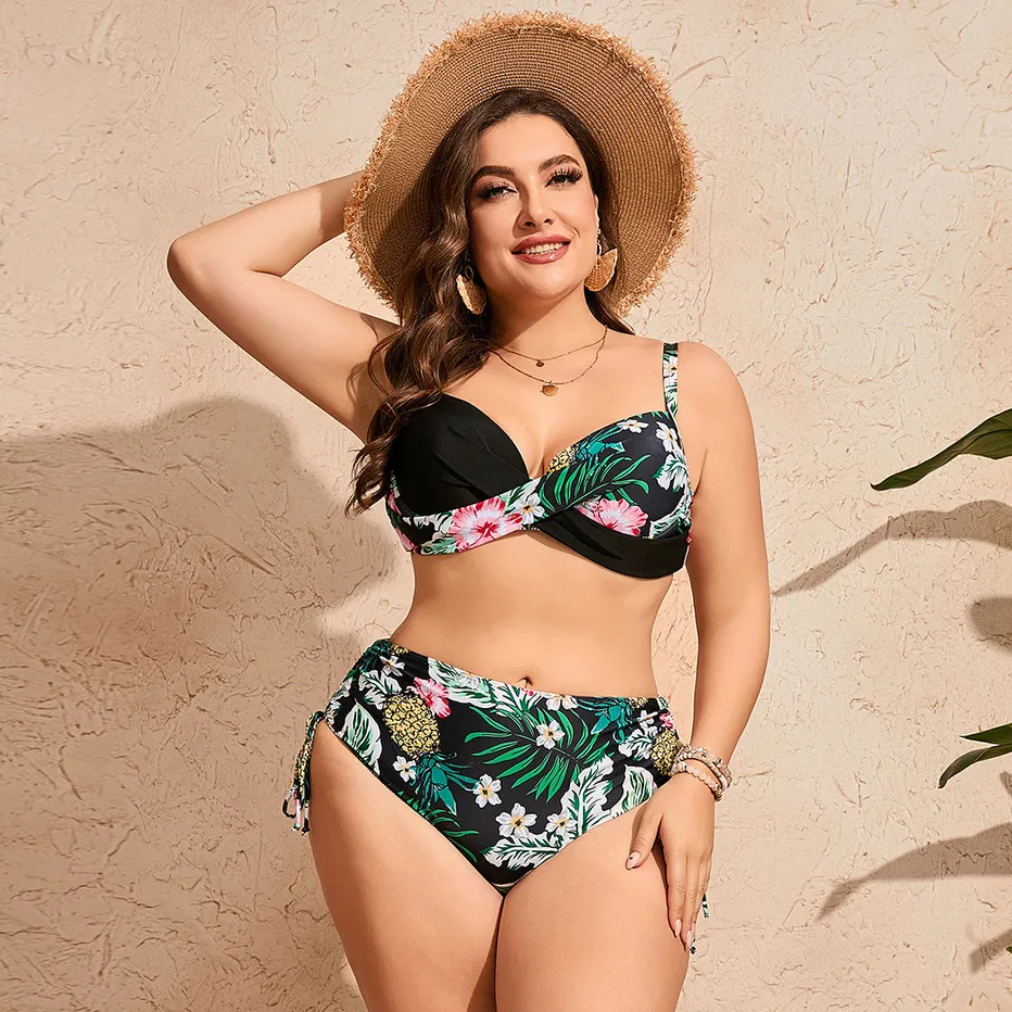 Women Fashion Sexy Plus Size Printed Bikini Swimsuit