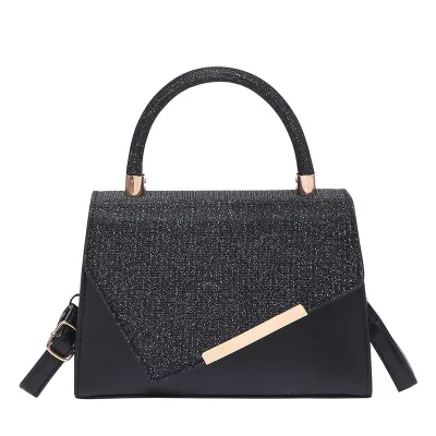 Women Fashion Casual Solid Color Rhinestone Portable Small Square Handbag