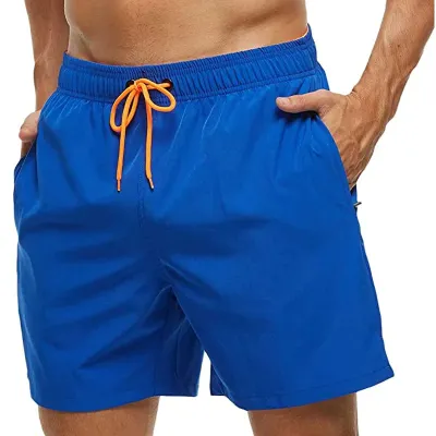 Men's Quick-Drying Casual Solid Color Beach Shorts with Printing