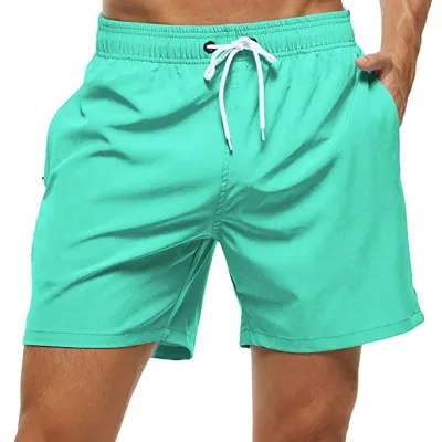 Men's Quick-Drying Casual Solid Color Beach Shorts with Printing