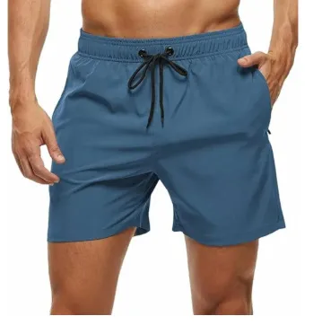 Men's Quick-Drying Casual Solid Color Beach Shorts with Printing