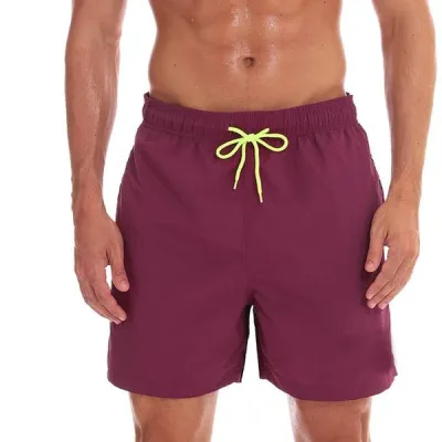 Men's Quick-Drying Casual Solid Color Beach Shorts with Printing