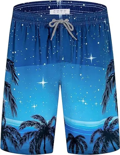 Men's Fashion Casual Printed Beach Shorts Ultra-Soft Polyester