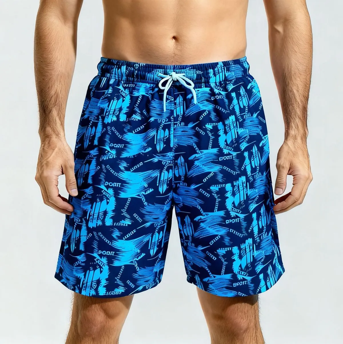 Men'S Fashion Casual 3D Print Loose Beach Swim Trunks