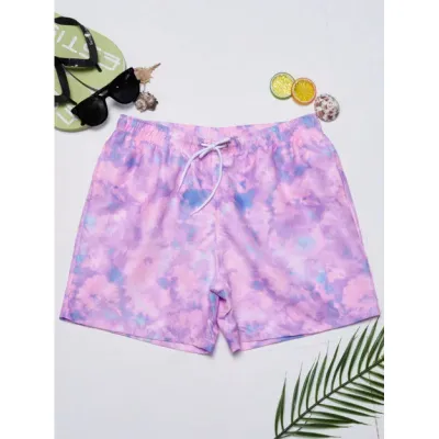 Men Fashion Casual Printed Quick-Drying Loose Thin Beach Shorts
