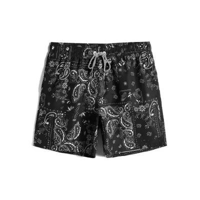 Men Fashion Casual Printed Quick-Drying Loose Thin Beach Shorts