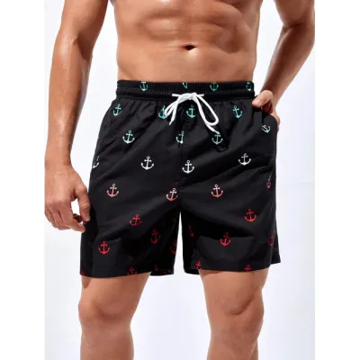 Men Fashion Casual Printed Quick-Drying Loose Thin Beach Shorts
