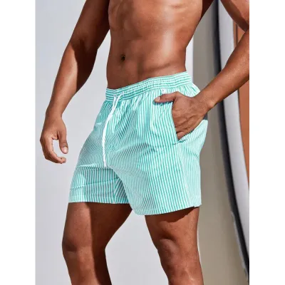 Men Fashion Casual Printed Quick-Drying Loose Thin Beach Shorts