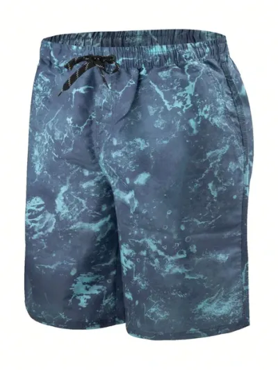 Men Fashion Casual Printed Quick-Drying Loose Thin Beach Shorts