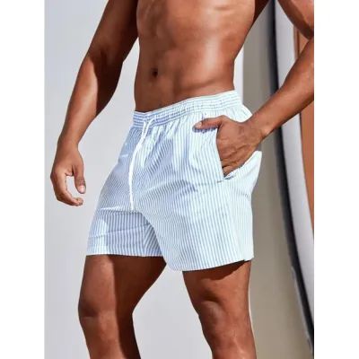 Men Fashion Casual Printed Quick-Drying Loose Thin Beach Shorts