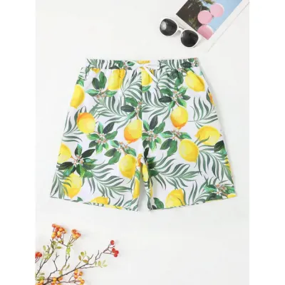 Men Fashion Casual Printed Quick-Drying Loose Thin Beach Shorts