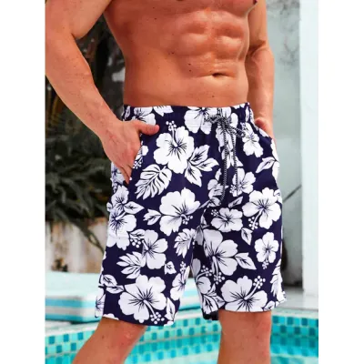 Men Fashion Casual Printed Quick-Drying Loose Thin Beach Shorts