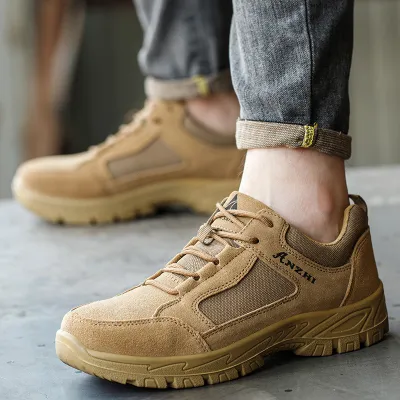 Men'S Fashion Casual Anti-Smashing Anti-Piercing Steel Toe Solid Sole Sneakers