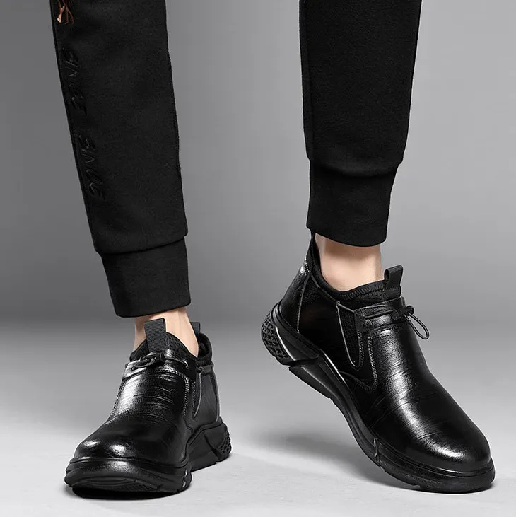 Men'S Fashion Casual Solid Color Drawstring Anti-Smashing Anti-Slip Soft-Soled Sneakers