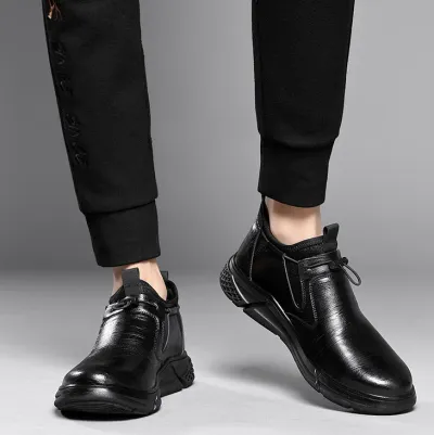 Men'S Fashion Casual Solid Color Drawstring Anti-Smashing Anti-Slip Soft-Soled Sneakers