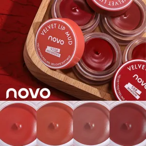 Novo Jelly Canned Matte Fog Face Lip Mud Lipstick Velvet Waterproof Easy Color Enhance