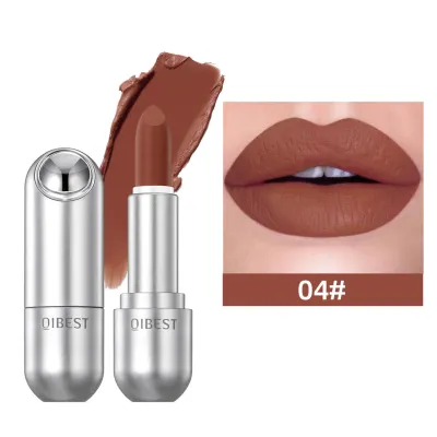 Qibest Light Matte Non-Stick Cup Non-Fading Durable Waterproof Lipstick
