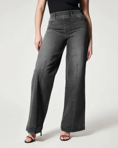 Women Fashion Casual Plus Size Mid-Waist High Elastic Straight Jeans