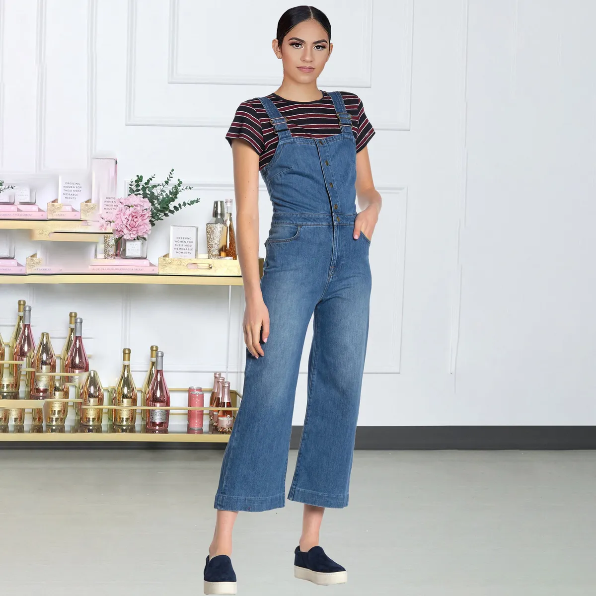 Women Fashion Casual Smple Denim Overalls