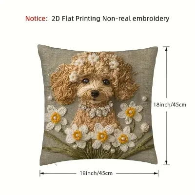 Fashion Creative Cute Soft Newspaper Dog Pillow Cover Home Decorative