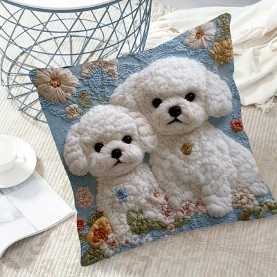 Fashion Creative Cute Soft Newspaper Dog Pillow Cover Home Decorative