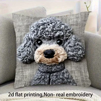 Fashion Creative Cute Soft Newspaper Dog Pillow Cover Home Decorative
