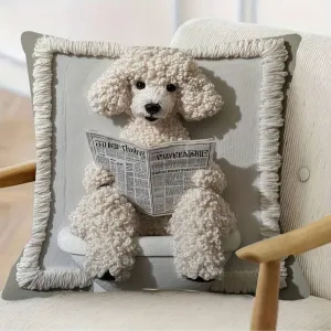 Fashion Creative Cute Soft Newspaper Dog Pillow Cover Home Decorative
