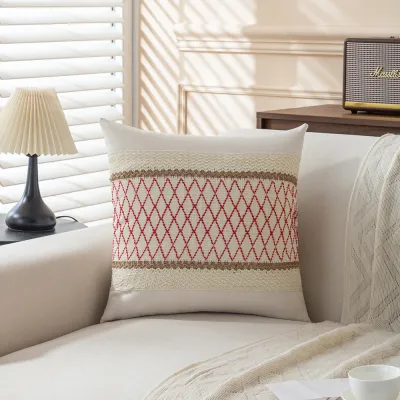 Fashion Boho Lace Stitching Canvas Pillow Case