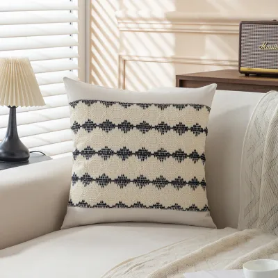 Fashion Boho Lace Stitching Canvas Pillow Case