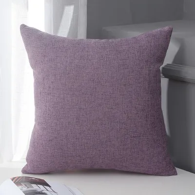 Fashion Simple Solid Color Cotton Linen Pillow Case