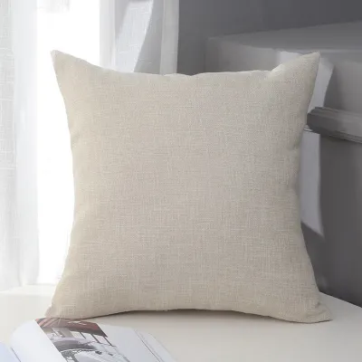 Fashion Simple Solid Color Cotton Linen Pillow Case