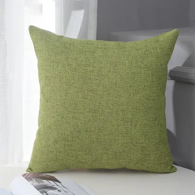 Fashion Simple Solid Color Cotton Linen Pillow Case