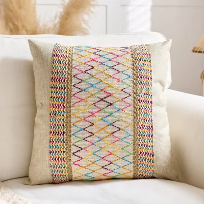 Fashion Boho Line Sofa Cushion Pillow Case with PP Cotton Filler