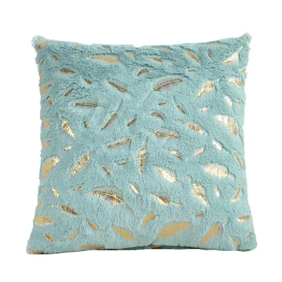 Fashion Feather Short Plush Bronzing Modern Minimalist Sofa Cushion Cover