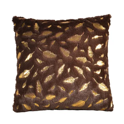 Fashion Feather Short Plush Bronzing Modern Minimalist Sofa Cushion Cover