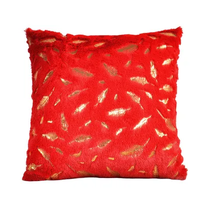 Fashion Feather Short Plush Bronzing Modern Minimalist Sofa Cushion Cover
