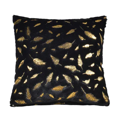 Fashion Feather Short Plush Bronzing Modern Minimalist Sofa Cushion Cover