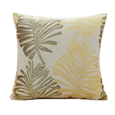 Fashion Chenille Leaf Pattern Pillow Case for Sofa Bedroom Decoration Modern Minimalist Style 45x45cm