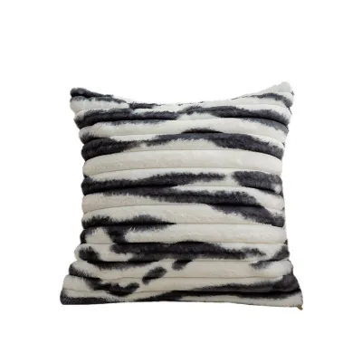 Tie-Dye Stripe Plush Bedroom Sofa Pillow Case