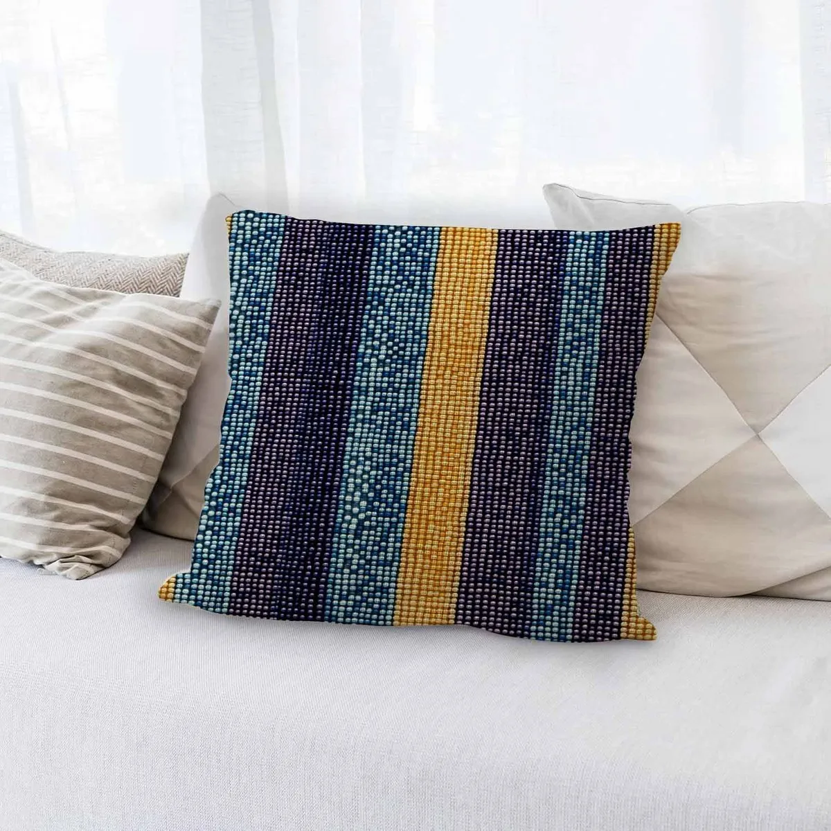 Modern Minimalist Linen Stripe Pillowcase 45x45cm
