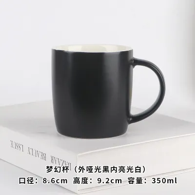 Fashion Simple Classic Black Ceramic Cup With Handle