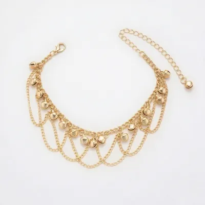 Women Fashion Boho Beach Tassel Bell Anklet